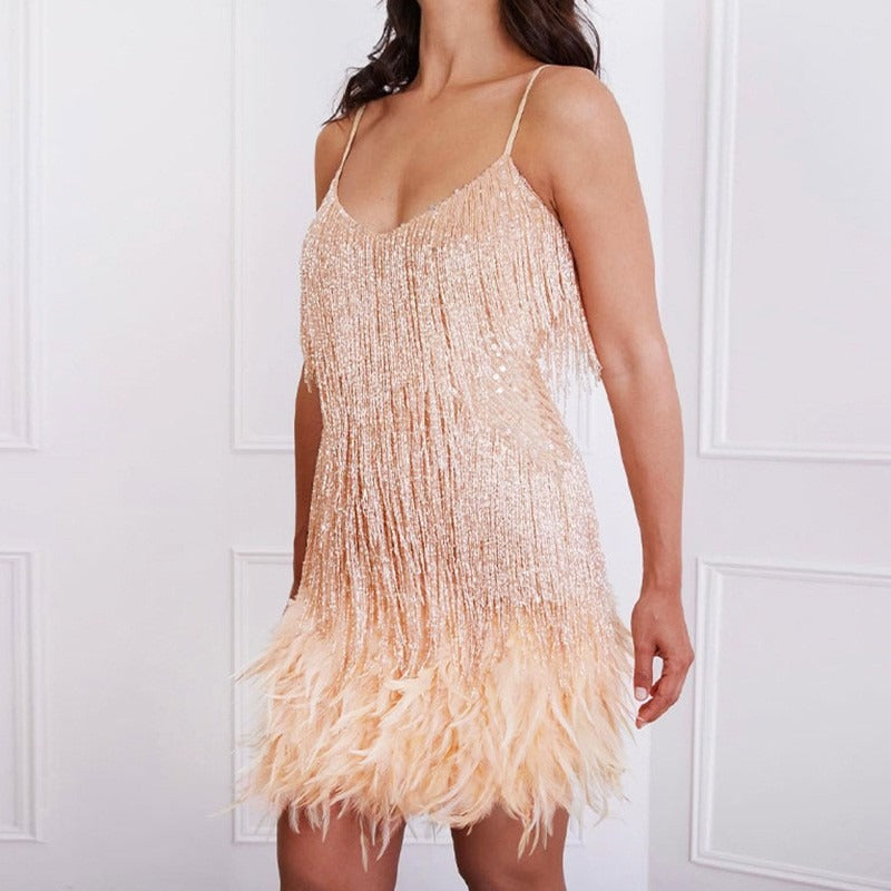 Tassel Sequin Sexy Dress BND4