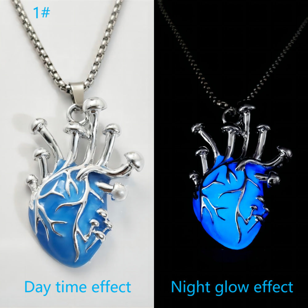Zinc Alloy Luminous Human Heart Pendant