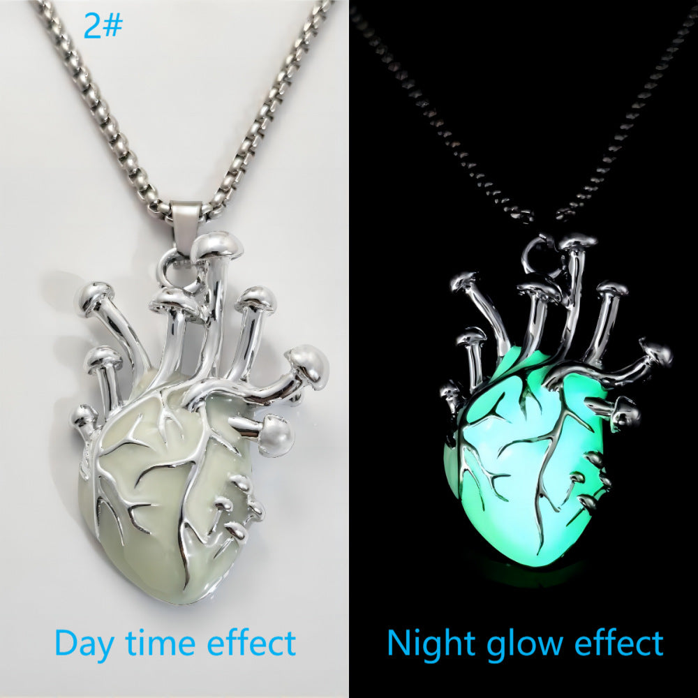Zinc Alloy Luminous Human Heart Pendant