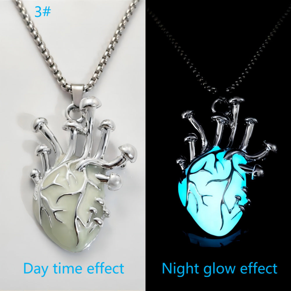 Zinc Alloy Luminous Human Heart Pendant