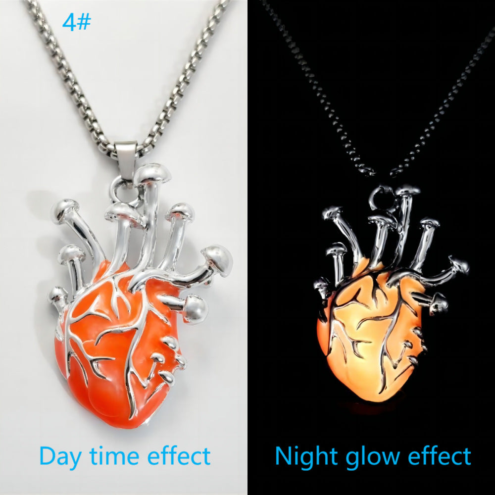 Zinc Alloy Luminous Human Heart Pendant